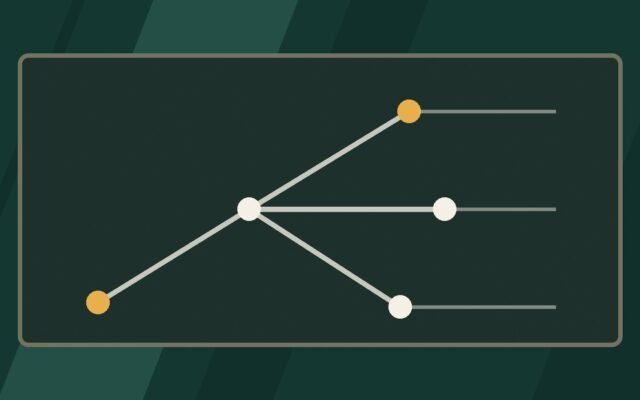 Editorial illustration of branching paths drawn on a chalkboard.