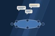 Editorial illustration of a round table with speech bubbles rising above it.