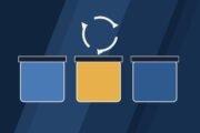 Editorial illustration of three sorting bins with circular arrows.
